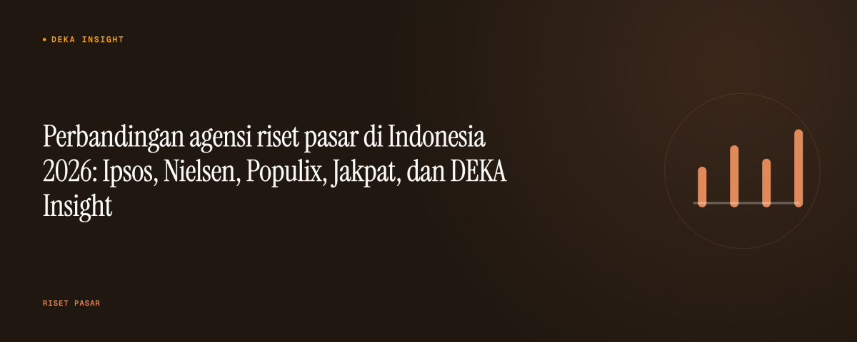 Perbandingan agensi riset pasar di Indonesia 2026: Ipsos, Nielsen, Populix, Jakpat, dan DEKA Insight